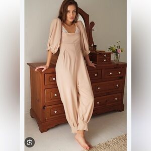 Free People Lotta Love Jumpsuit NWT Large in Rose Petal